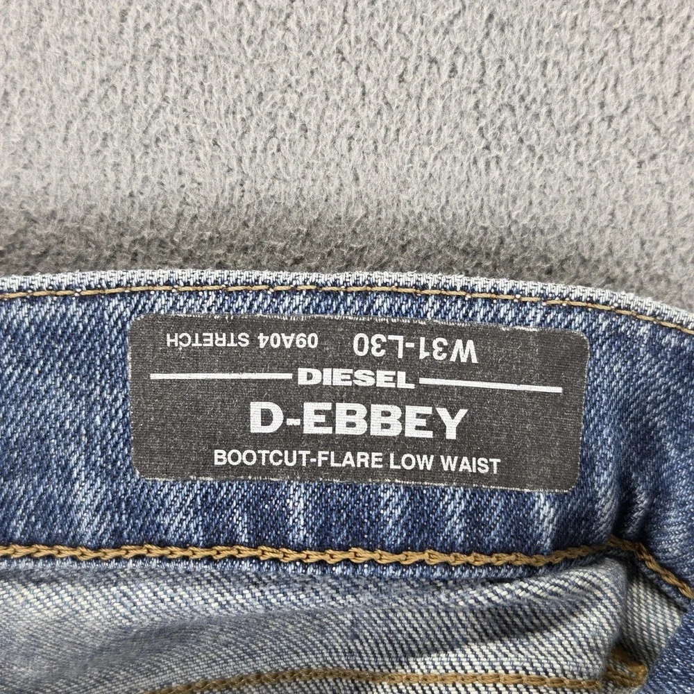 Diesel Jeans Womens 31x30 Blue D-Ebbey Light Wash Bootcut Flare Low Rise‎ 09A04